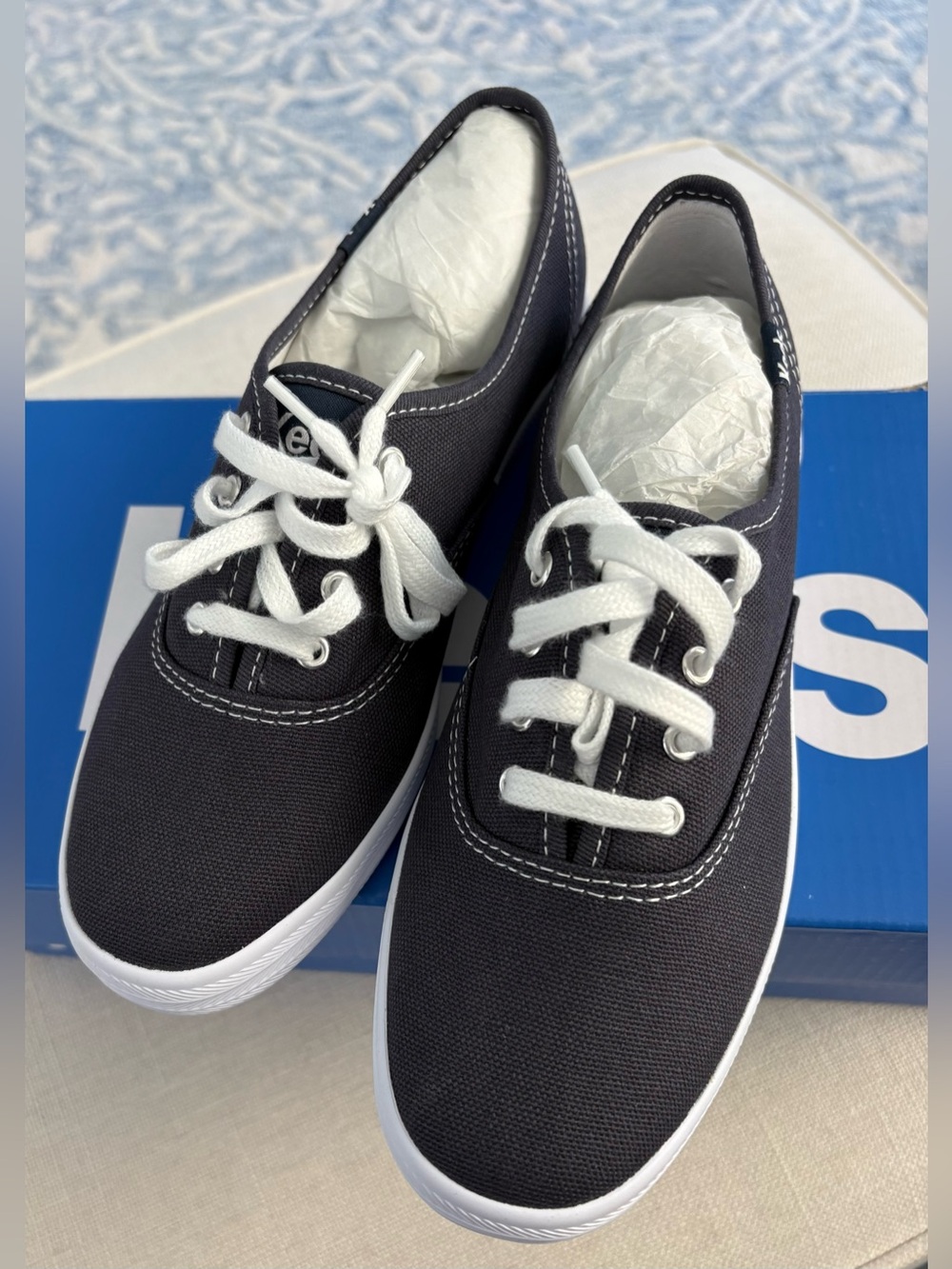 Keds Champions Navy Canvas Sneakers
Women’s Size 5.5, Medium. New in Box